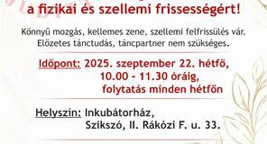 Szenior Örömtánc foglalkozás indul Szikszón