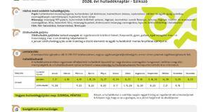 Hulladékgyűjtési naptár 2026 - Szikszó 