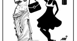 Mező István karikaturista Női dolgok című kiállításának megnyitója