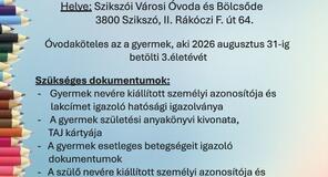 Óvodai beiratkozás 2026/2027