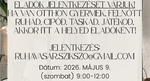 Közösségi ruhavásár - eladók jelentkezését várjuk!