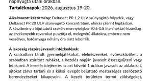 Tájékoztató földi szúnyoggyérítésről - 2026. augusztus