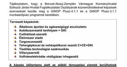 Képzési felhívás
