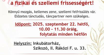 Szenior Örömtánc foglalkozás indul Szikszón