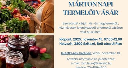 Felhívás - Márton napi termelői vásár