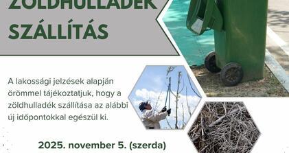 Zöldhulladék szállítás tájékoztató