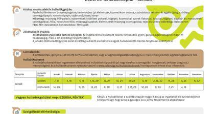 Hulladékgyűjtési naptár 2026 - Szikszó 