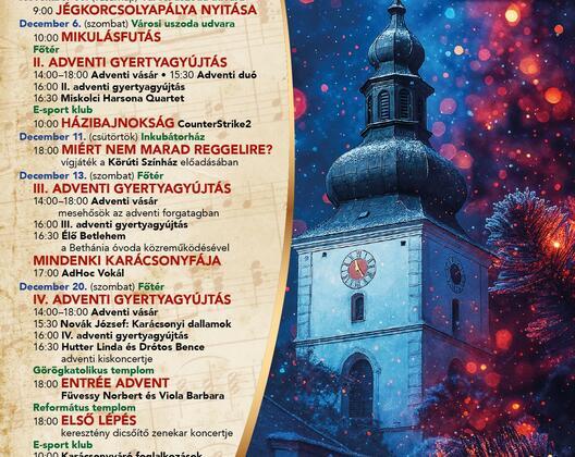 Adventi programok Szikszón 2025